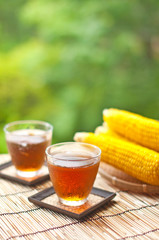 トウモロコシと麦茶