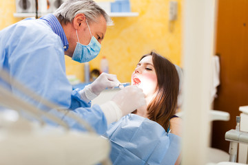Dentist doing a treatment