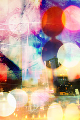 Obraz na płótnie Canvas urban abstract background, colorful light on the streets