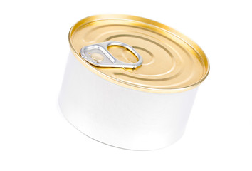 Tin can isolated on white