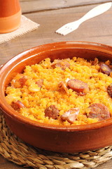 Migas con chorizo