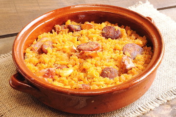 Migas con chorizo