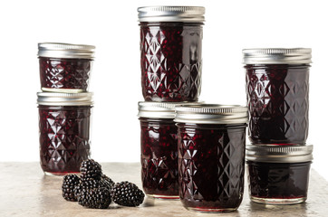 Fresh blackberry jam in jars © zigzagmtart