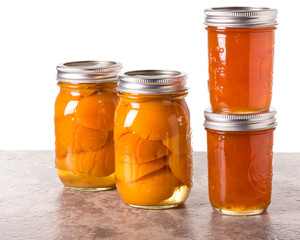 Fresh Apricots preserved in jars