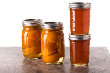 Fresh Apricots preserved in jars