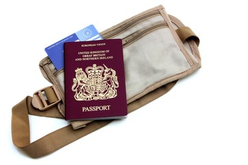 Naklejka premium travel belt and documents