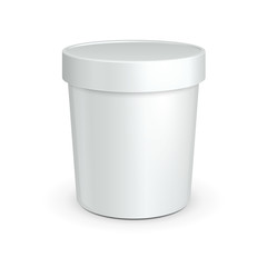 White Tub Food Plastic Container For Dessert, Yogurt, Ice Cream
