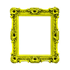 Cadre baroque rectangulaire jaune