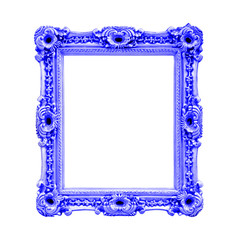 Cadre baroque rectangulaire bleu