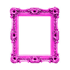 Cadre baroque rectangulaire rose