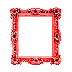 Cadre baroque rectangulaire rouge