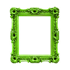 Cadre baroque rectangulaire vert