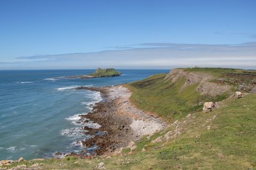 Fototapeta na wymiar bords de mer au pays de galles