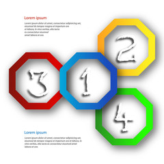Octagon design background, banners with shadow