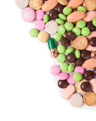 heap of colorful pills