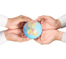 Globe ,earth in hand