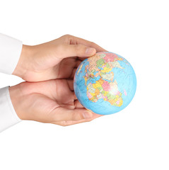 Globe ,earth in hand
