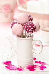 Pink cake pops