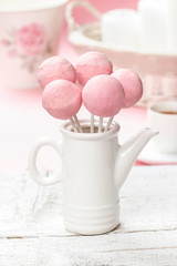 Pink cake pops
