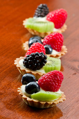 Fresh mini fruit tarts