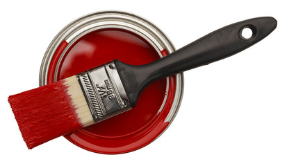 Open Red Paint Can