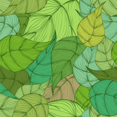 Obraz premium seamless pattern with leaves