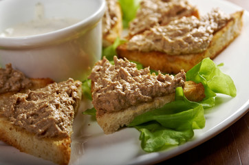  bread with delicious liver pate