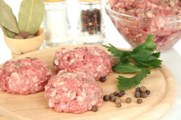 Raw meatballs with spices