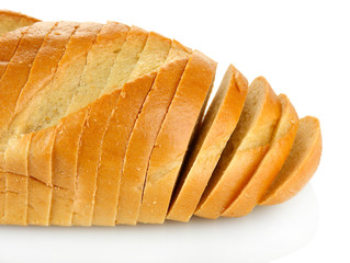 tasty sliced bread, isolated on white