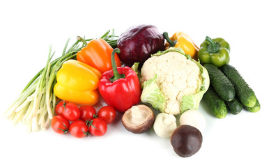 Fresh vegetables isolated on white