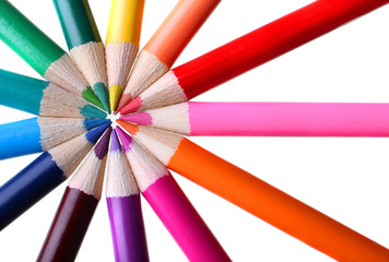 Color pencils forming a circle
