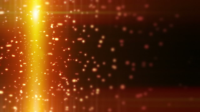 yellow light beam and particles flying around loop