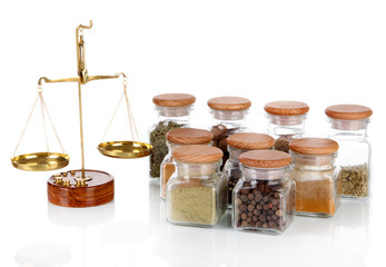 Sale of spices isolated on white