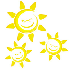 3 lachende Sonnen