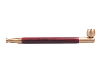 Tobacco pipes isolated on white background with clipping path