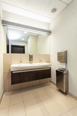 Public bathroom interior