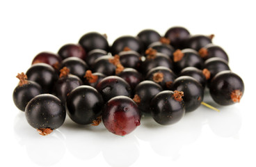 Fresh black currant isolated on white