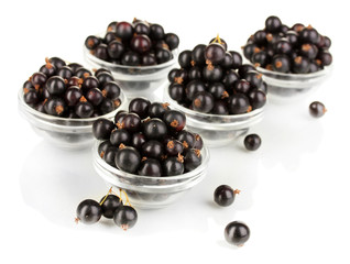 Fresh black currant isolated on white