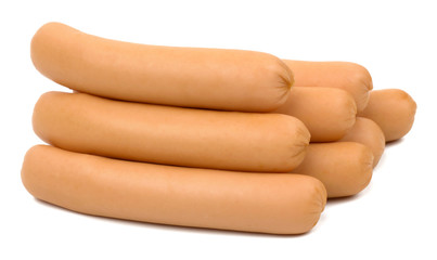 Sausages isolated on white background