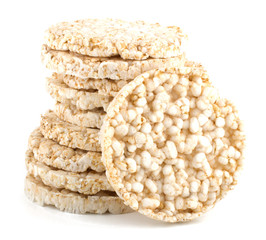 Corn crackers isolated on white background