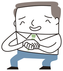 もみ手をするビジネスマン