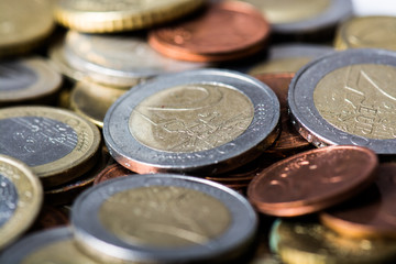 Money: Several Euro Coins