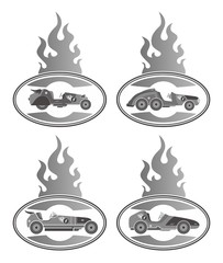 old car fire badge