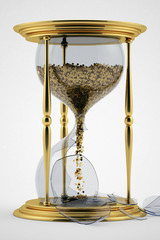 Time is money. Symbol of the transience of time.