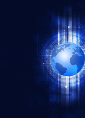 Globe Technology Abstract Blue Background