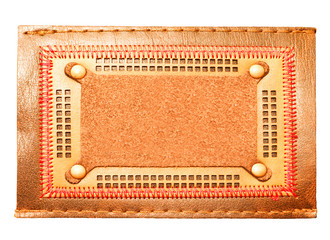 Blank leather jeans label isolated
