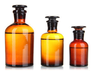 Medicine bottles isolated on white