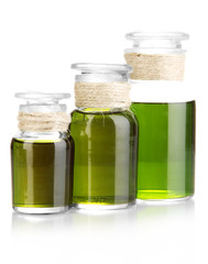 Medicine bottles isolated on white