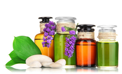 Medicine bottles isolated on white