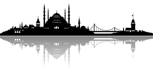Skyline Istanbul - obrazy, fototapety, plakaty